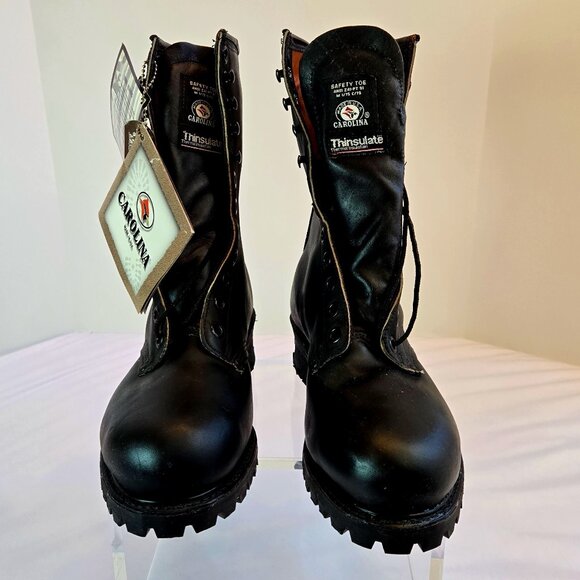 Vintage CAROLINA Men Sub Zero Leather Boots/Steel Toe Logger Boot Sz: 9.5E Black - Picture 2 of 10